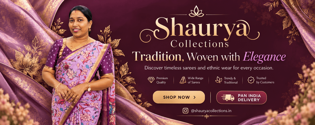Shaurya Collections - Tradition, Woven with Elegance. Discover timeless sarees and ethnic wear for every occasion.